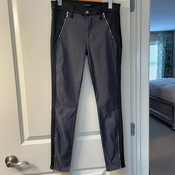 7FAM Micro Suede/Coated Pants - Picture 1 of 6
